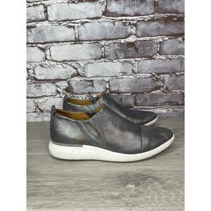 Johnston & Murphy Tru Foam Dakota Silver Leather Sneakers Shoes Women 8M US/39EU